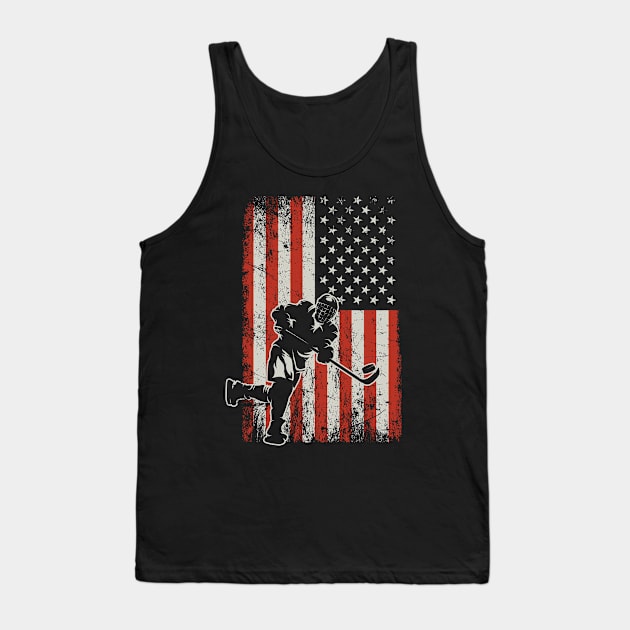 USA Flag Hockey Player Tank Top by ryanjaycruz